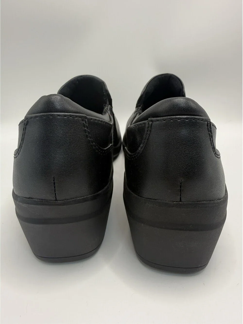 Clarks Talene Pace Womens 10 D Black Leather Anti-slip Work Casual Shoe NWT